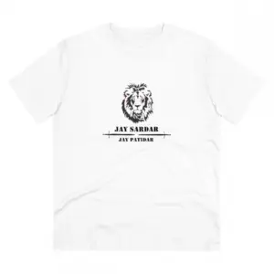 Men's PC Cotton Jay Sardar Printed T Shirt (Color: White, Thread Count: 180GSM)