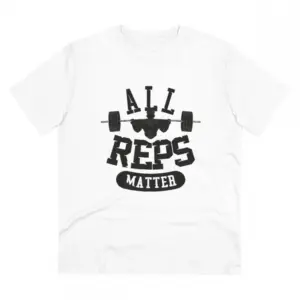 Men's PC Cotton All Reps Matter Printed T Shirt (Color: White, Thread Count: 180GSM)