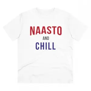 Men's PC Cotton Nasto And Chill Printed T Shirt (Color: White, Thread Count: 180GSM)