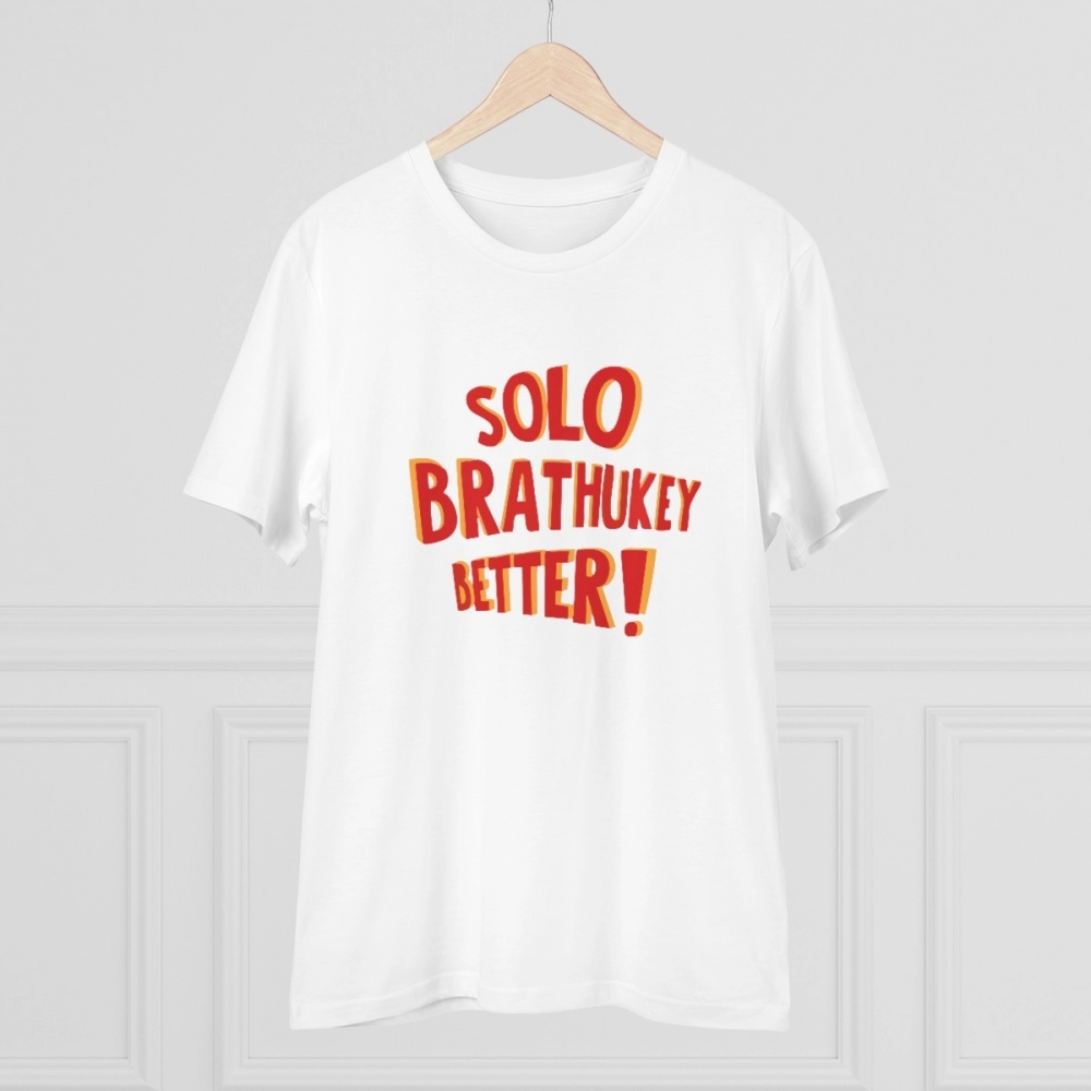 Men's PC Cotton Telugu Desing Printed T Shirt (Color: White, Thread Count: 180GSM) - Image 3