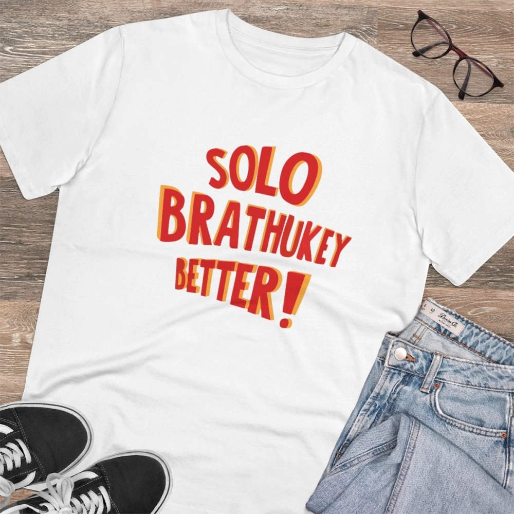 Men's PC Cotton Telugu Desing Printed T Shirt (Color: White, Thread Count: 180GSM) - Image 4