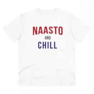 Men's PC Cotton Nasto And Chill Printed T Shirt (Color: White, Thread Count: 180GSM)