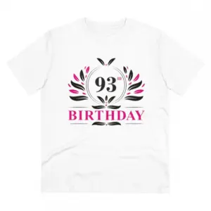 Men's PC Cotton 93rd Birthday Printed T Shirt (Color: White, Thread Count: 180GSM)