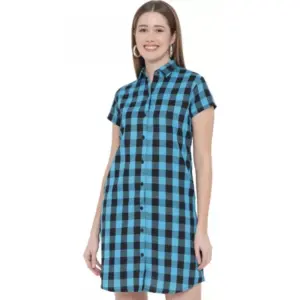 Women's Shirt Light Blue, Black Dress (Color:Light Blue, Material:Pure Cotton)