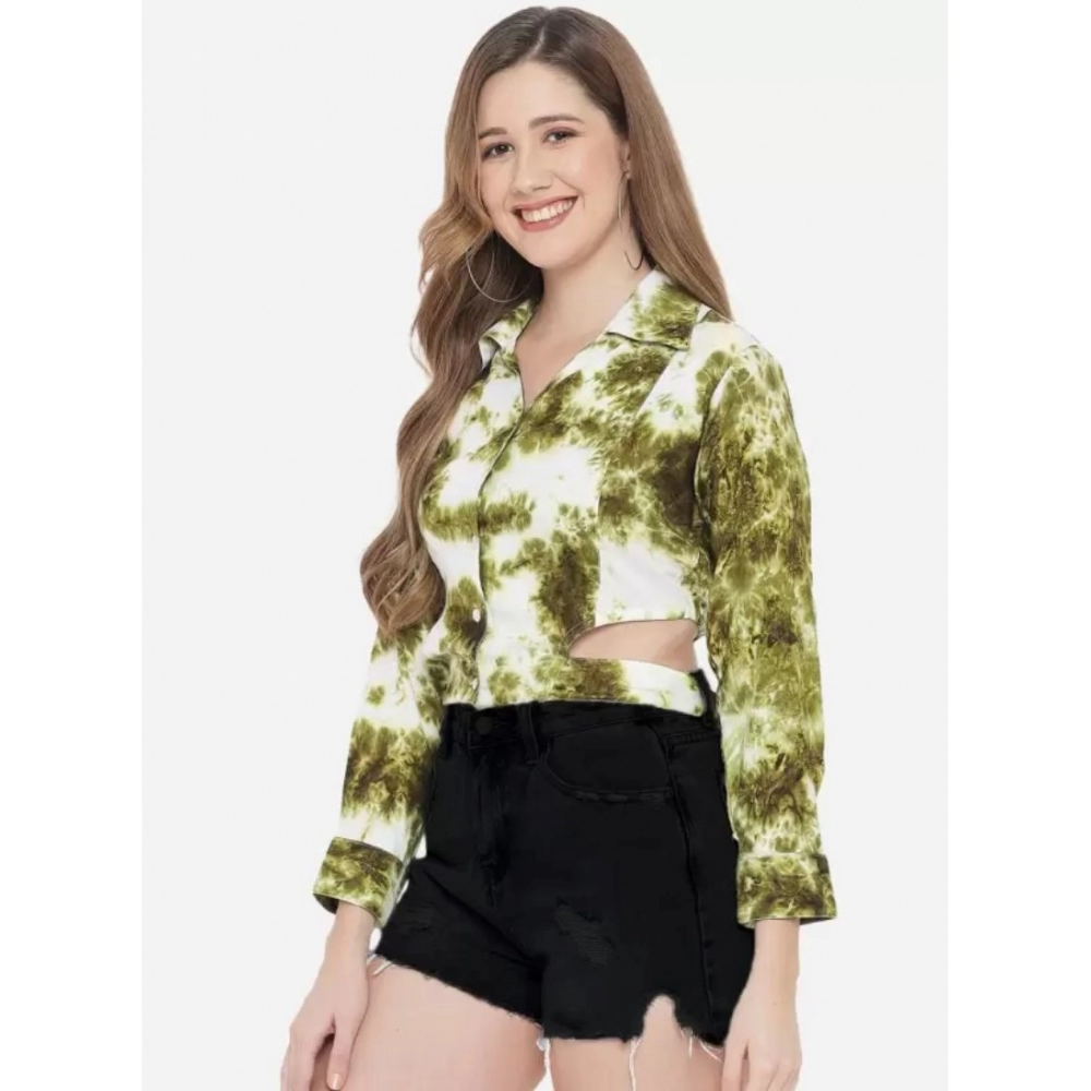 Women's Casual Printed Green Top (Color:Green, Material:Rayon) - Image 5