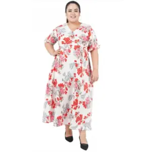 Women's A-Line White Dress (Color:White, Material:Polyester)