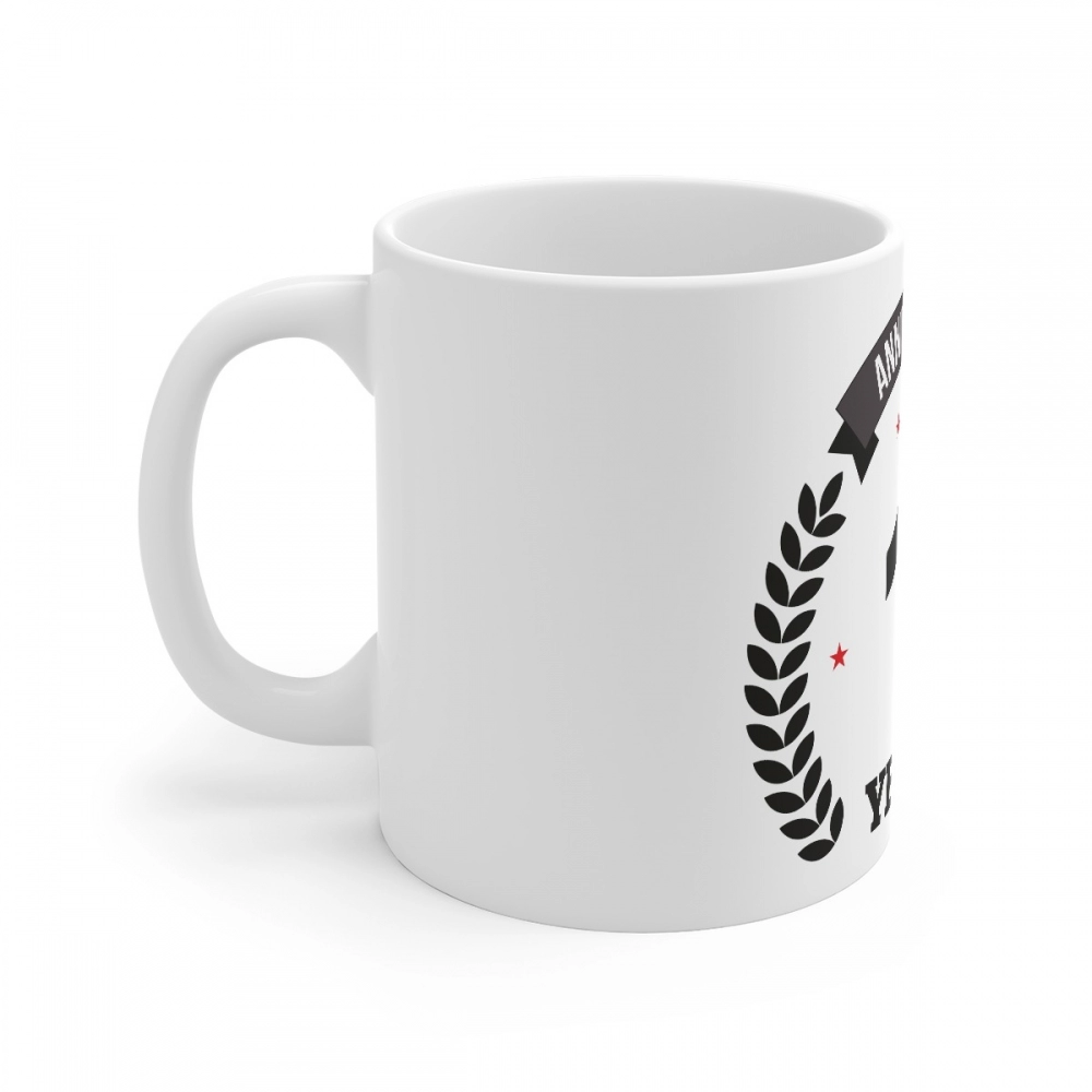 Ceramic 11th Anniversary Printed Coffee Mug (Color: White, Capacity:330ml) - Image 3
