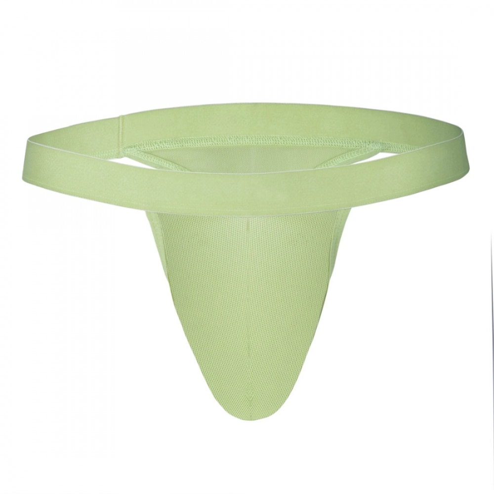 Men's Nylon String Side Briefs Underwear (Wild Green) - Image 2