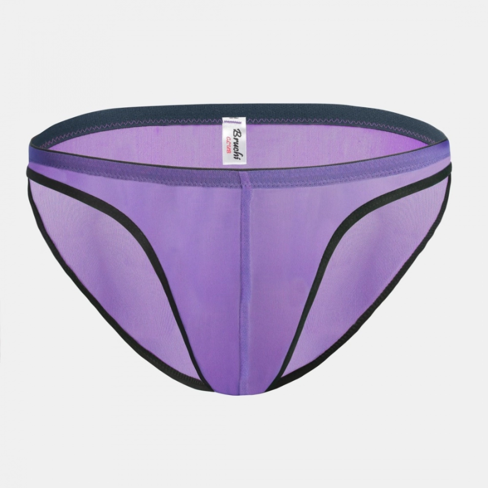 Men's Mesh Power Net Transparent Sexy Brief Underwear (Ultra Violet) - Image 4