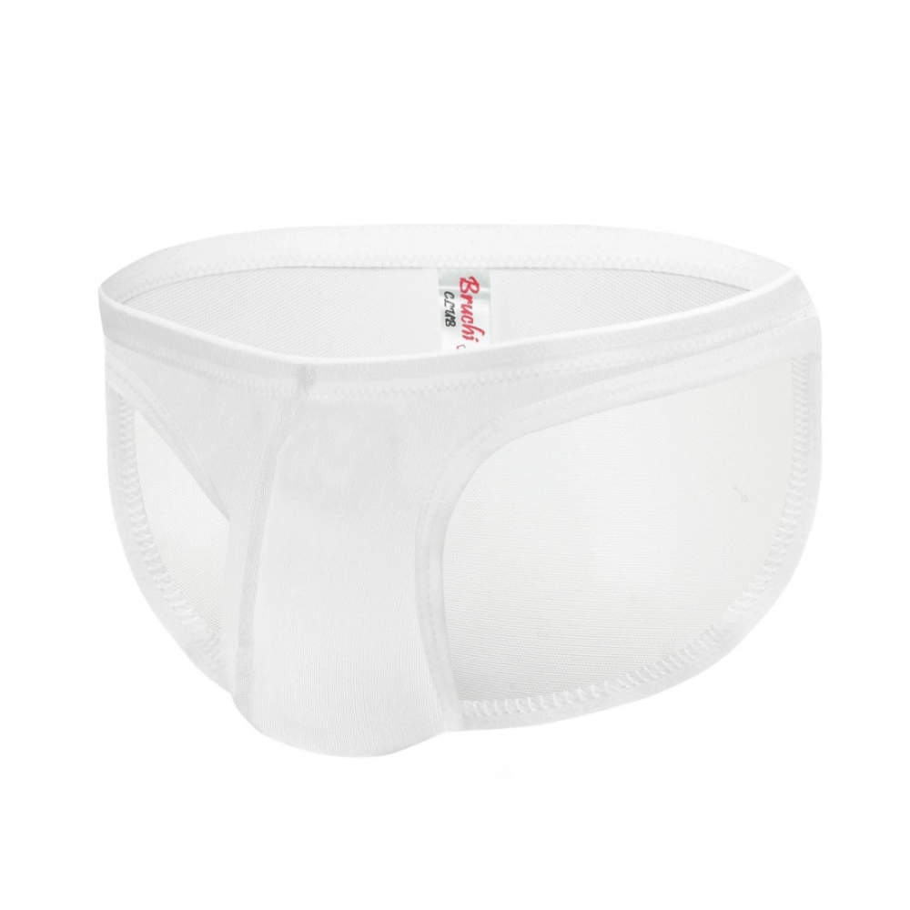 Men's Mesh Power Net Men Transparent Briefs Underwear (White) - Image 4
