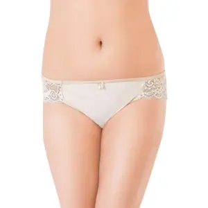 Women's Nylon Low Waist Nylon Nude Hipster Panty With Lace Wings (Nude)