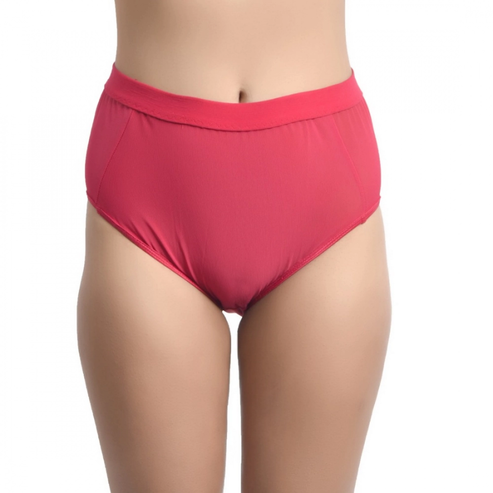 Women's Cotton Blend Boyshort Panty (Red Pink)