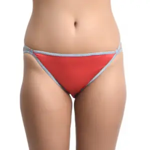 Women's Nylon Sleek String Lusty Red Bikini Panty (Lusty Red)