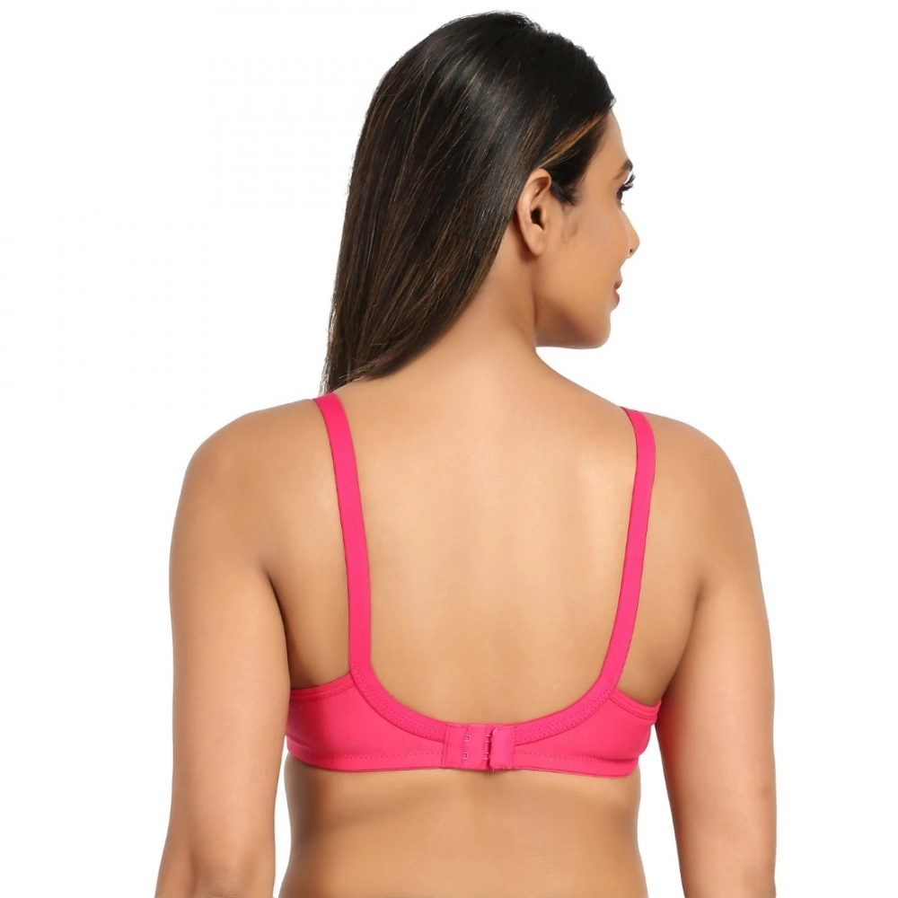Women's Cotton Blend Mother Care Full Coverage Feeding Bra Non Padded (Dark Pink) - Image 4