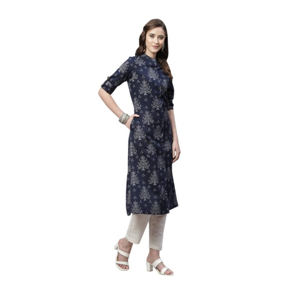 Women's Cotton Printed Flex Kurti (Navy Blue, Cotton) - Image 5