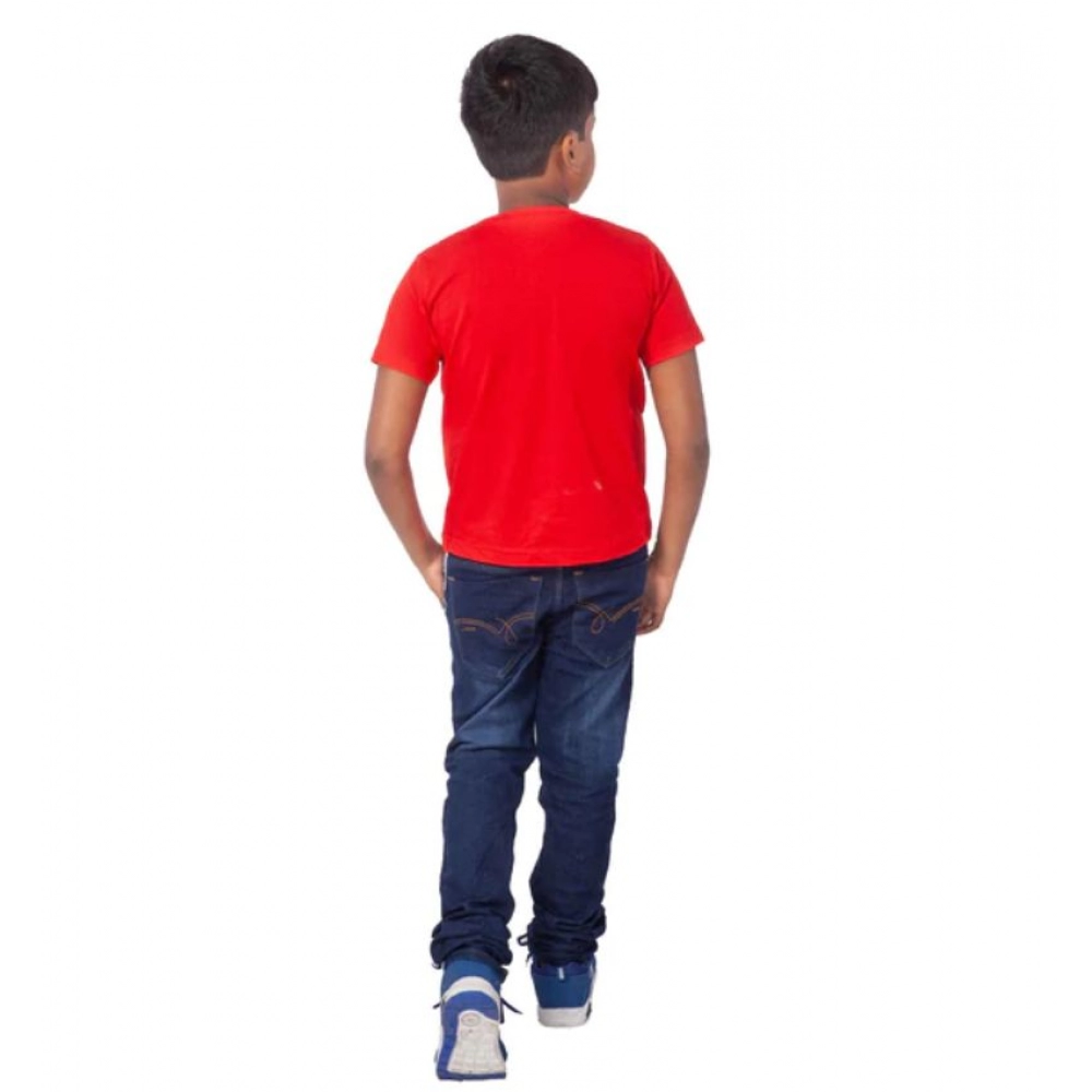 Boys Cotton Will Be Cool Half Sleeve TShirt (Red) - Image 2