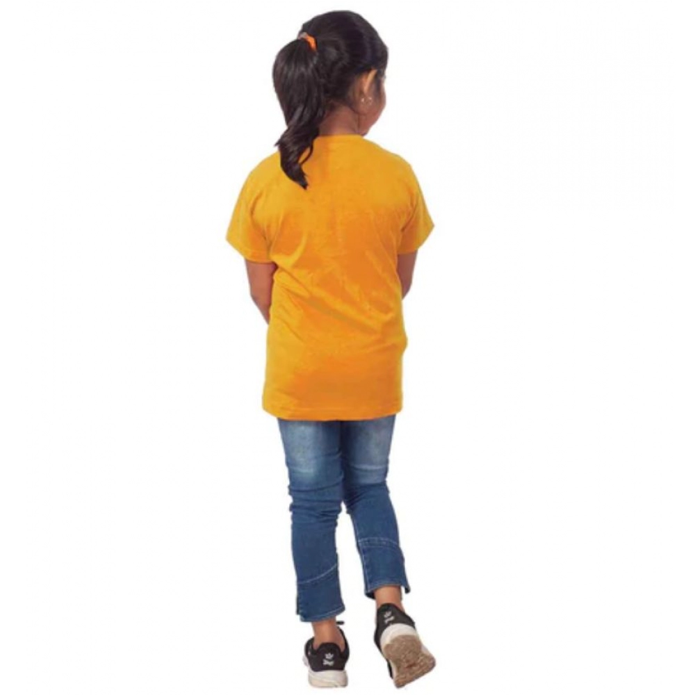 Girls Cotton Adelie Half Sleeve TShirt (Mustard) - Image 2