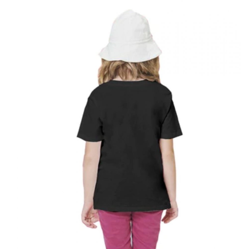 Girls Cotton Baby Shark Half Sleeve TShirt (Black) - Image 2