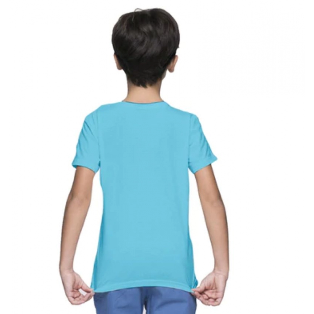 Boys Cotton Baby Shark Half Sleeve TShirt (Blue) - Image 2