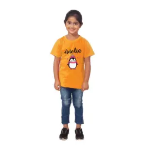 Girls Cotton Adelie Half Sleeve TShirt (Mustard)