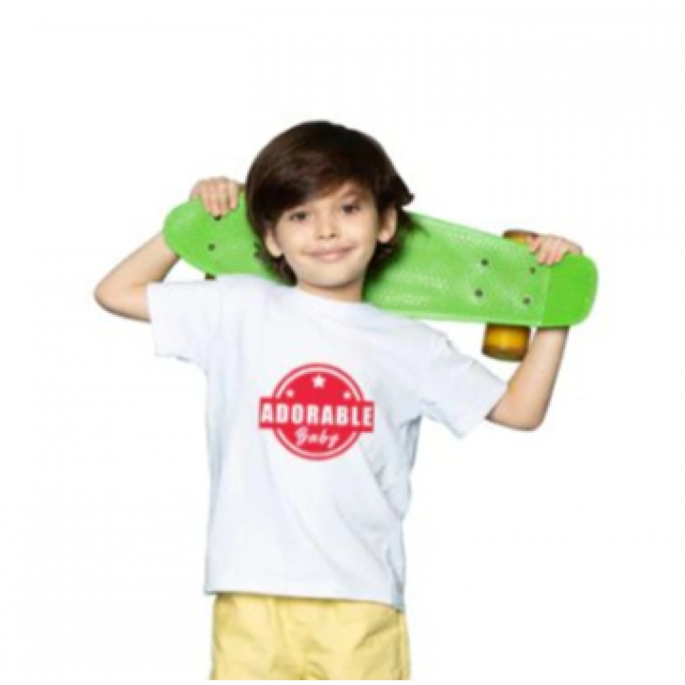 Boys Cotton Adorable Baby Half Sleeve TShirt (White) - Image 4