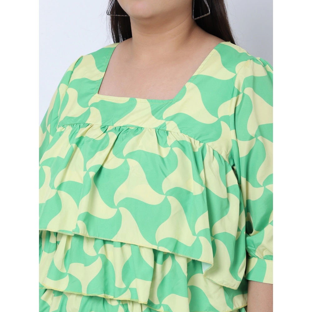 Women's Crepe Printed Knee Length Fit and Flare Dress (Multicolor) - Image 5