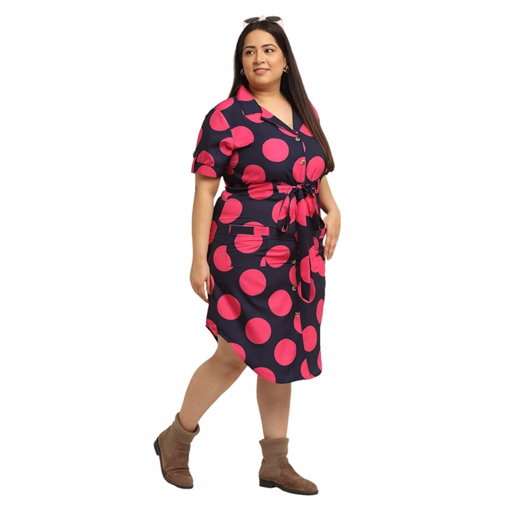 Women's Crepe Printed Knee Length Fit and Flare Dress (Multi) - Image 5