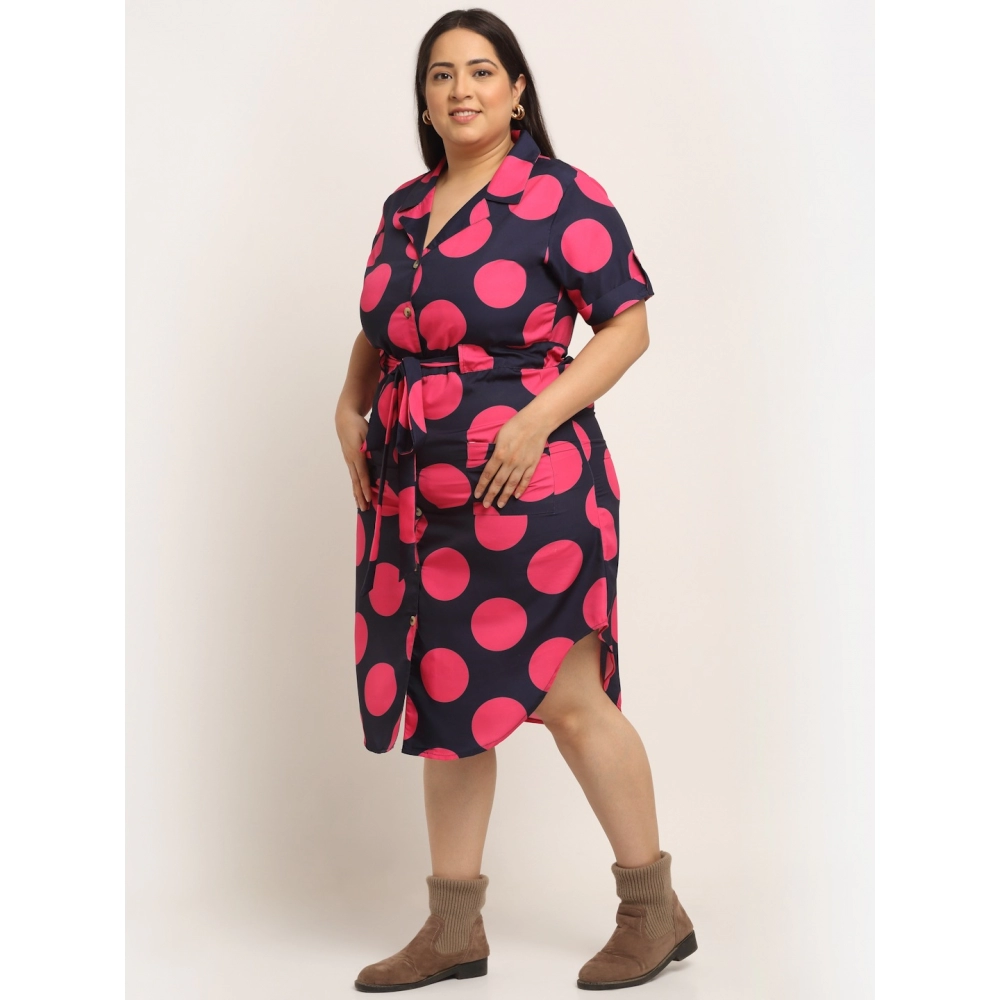 Women's Crepe Printed Knee Length Fit and Flare Dress (Multi) - Image 2