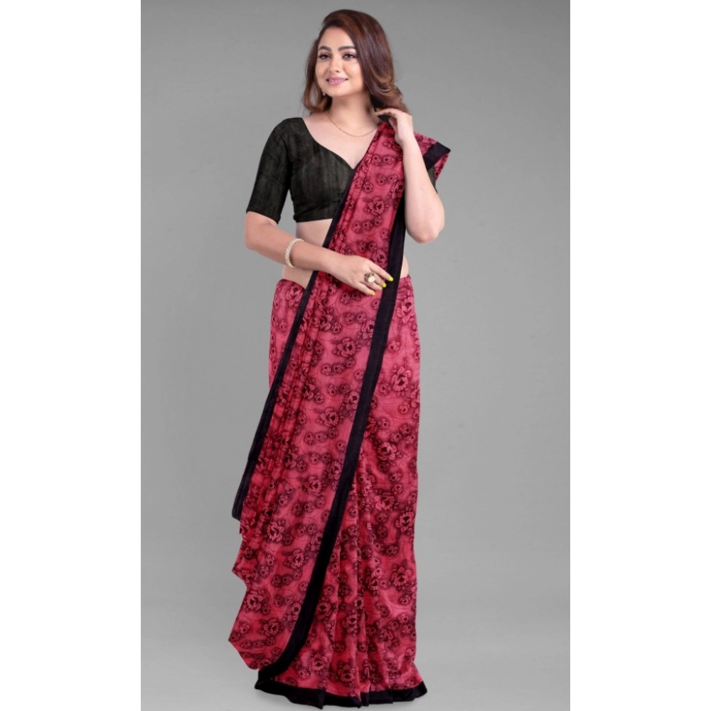 Women's Super Line Saree with Blouse (Gajari, 5-6 Mtrs) - Image 3