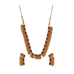 Women's Elegent Laxmi Coin Shape Jewellery Chowker Set (Blue, Free Size)