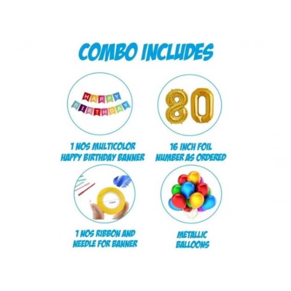 16Th Happy Birthday Decoration Combo With Multi Color Banner (Multicolor) - Image 2
