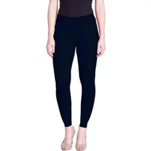 Women's Cotton Stretchable Skin Fit Ankle Length Leggings (Navy Blue)
