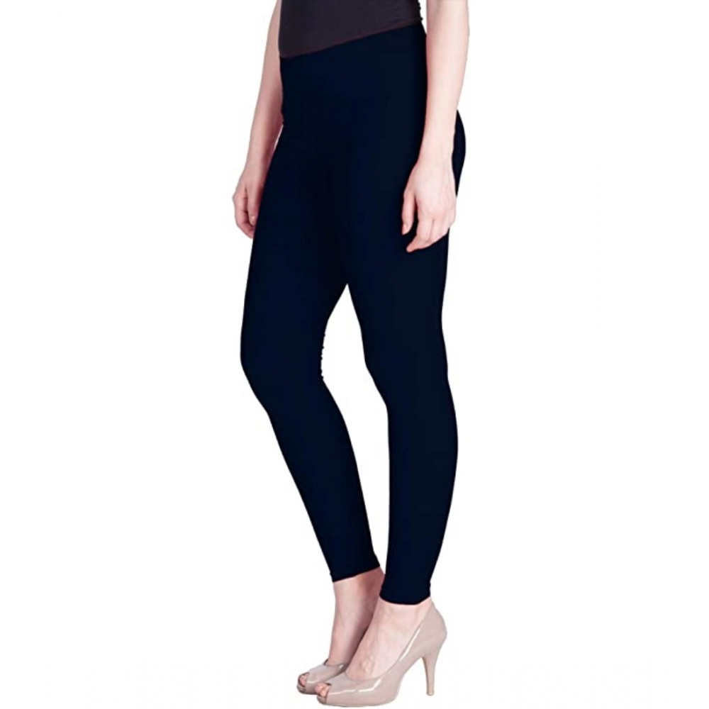 Women's Cotton Stretchable Skin Fit Ankle Length Leggings (Navy Blue) - Image 3