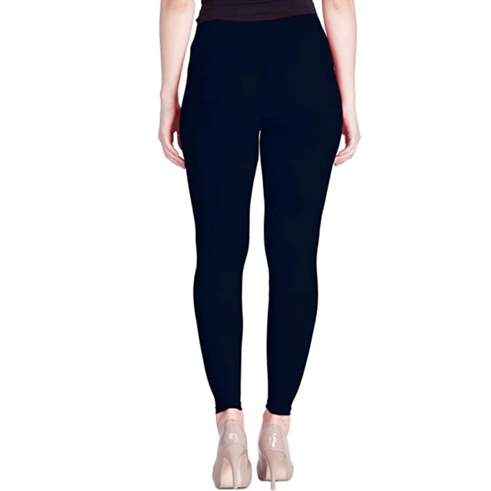 Women's Cotton Stretchable Skin Fit Ankle Length Leggings (Navy Blue) - Image 5