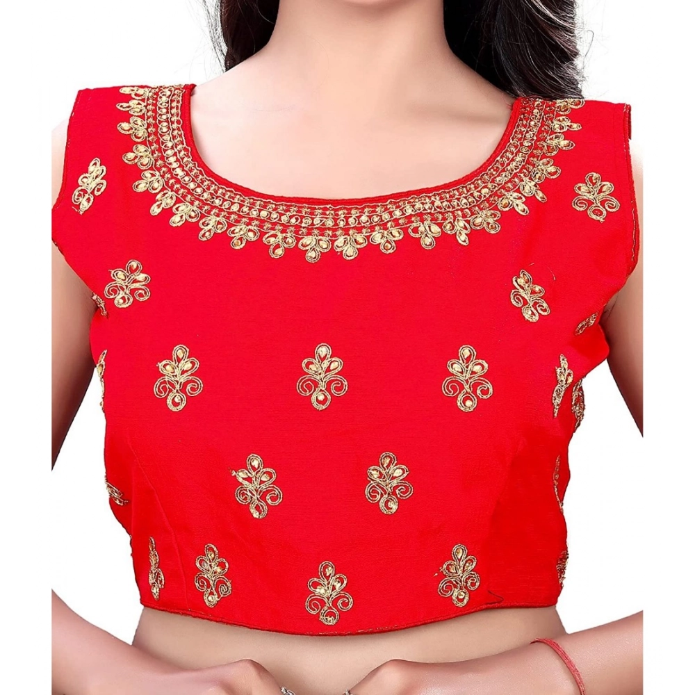 Women's Sleeveless Phantom Readymade Blouse (Orange, Free Size: Up To 34 Inch) - Image 2