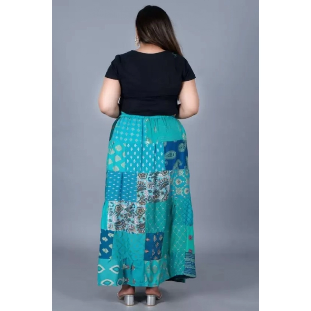 Women's Rayon Printed Elastic Skirt (Multicolor, Free Size) - Image 3