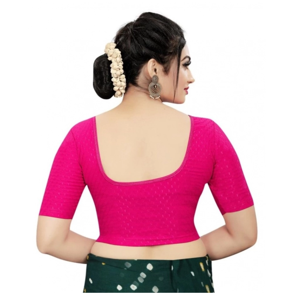 Women's?Cotton Lycra Blend Solid Non Padded Readymade Blouse (Rani, Size: Free Size) - Image 4