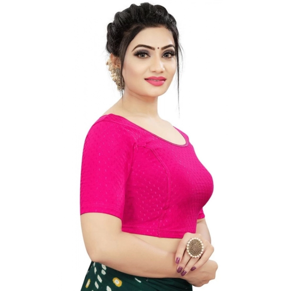 Women's?Cotton Lycra Blend Solid Non Padded Readymade Blouse (Rani, Size: Free Size) - Image 2