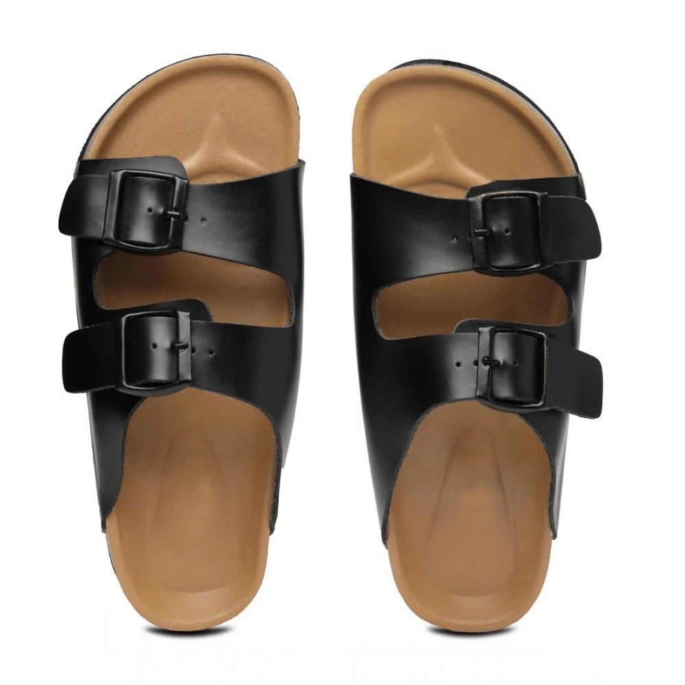 Unisex Cork Fashionable, Comfortable And Trendy Cork Sandals (Black) - Image 3