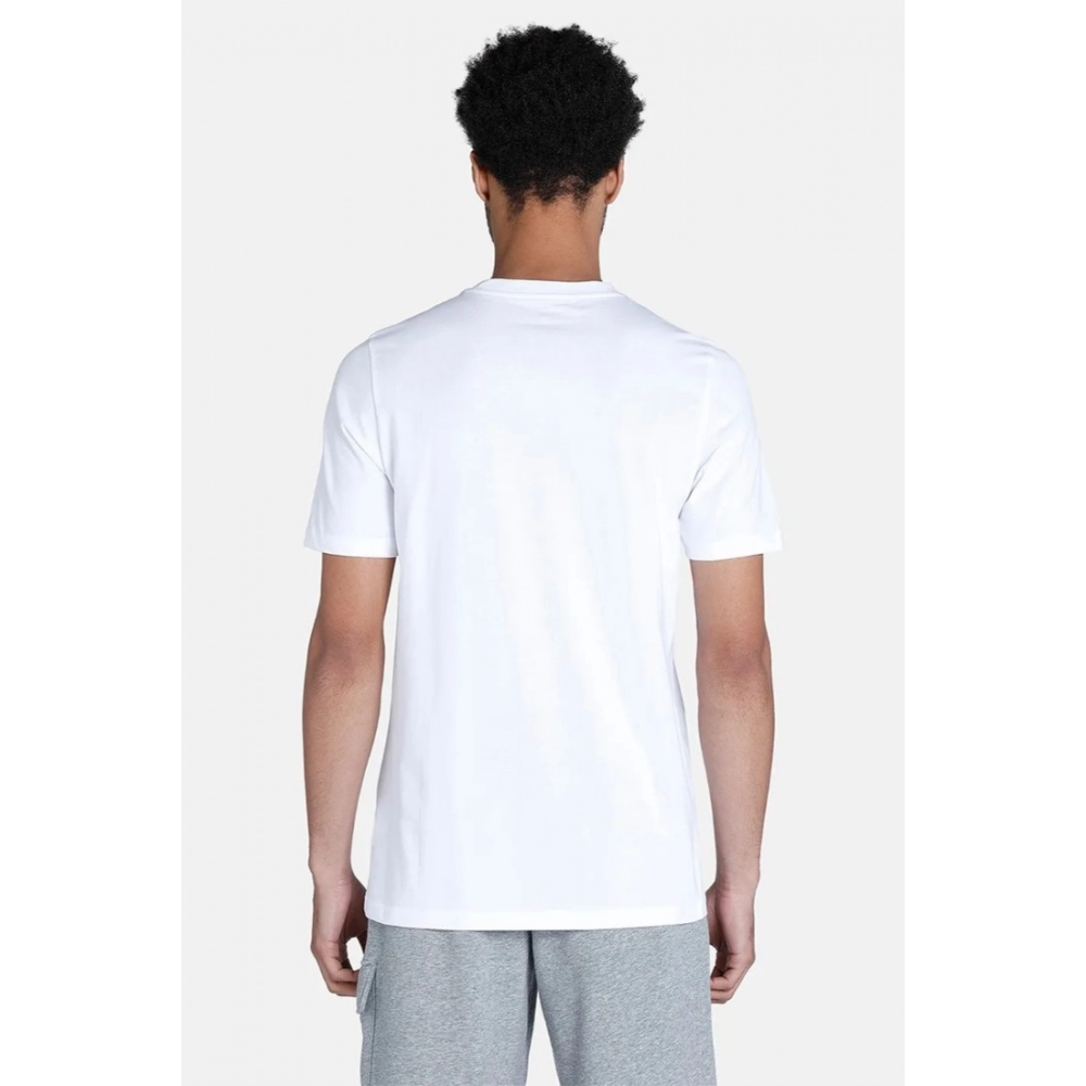 Men's?Casual Half sleeve Printed Polyester Crew Neck T-shirt (White) - Image 3