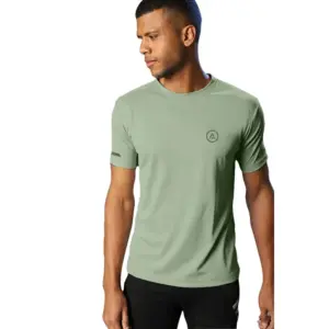 Men's?Casual Half sleeve Solid?Polyester Crew Neck T-shirt (Pista)