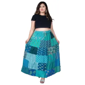 Women's Rayon Printed Elastic Skirt (Multicolor, Free Size)