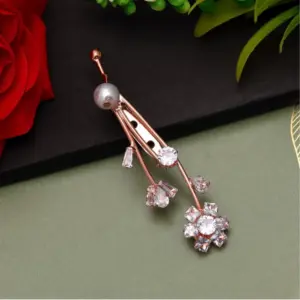 Women's White Color Brooch Use Burkha Pin & Dupatta / Saree Pin