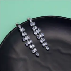 Women's Silver Color Antique Stone Earrings