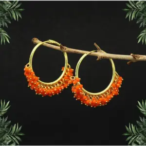 Women's Orange Color Antique Hoop Earrings