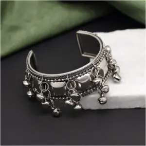 Women's Silver Color Oxidised Adjustable Bracelet