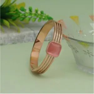 Women's Pink Color Monalisa Stone Adjustable Bracelet