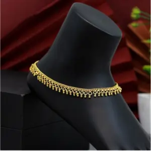 Women's Gold Color Anklets (Free Size: Upto 10")