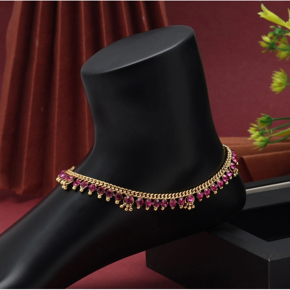 Women's Rani Color Anklets (Free Size: Upto 10") - Image 2