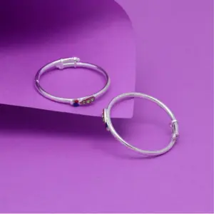Multi Color 1 Pair Of Oxidised Kids Bangles Size: 1.6
